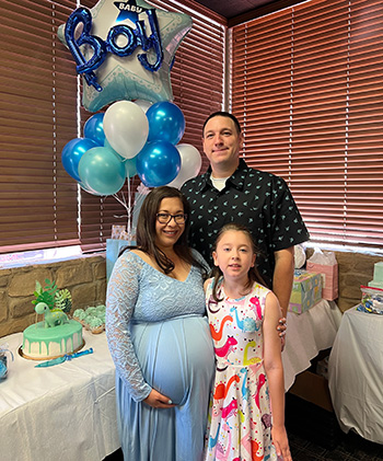 Andrea Johnson and family at her baby shower