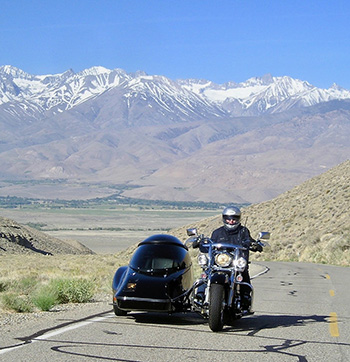 Gail Perszyk on her motorcycle