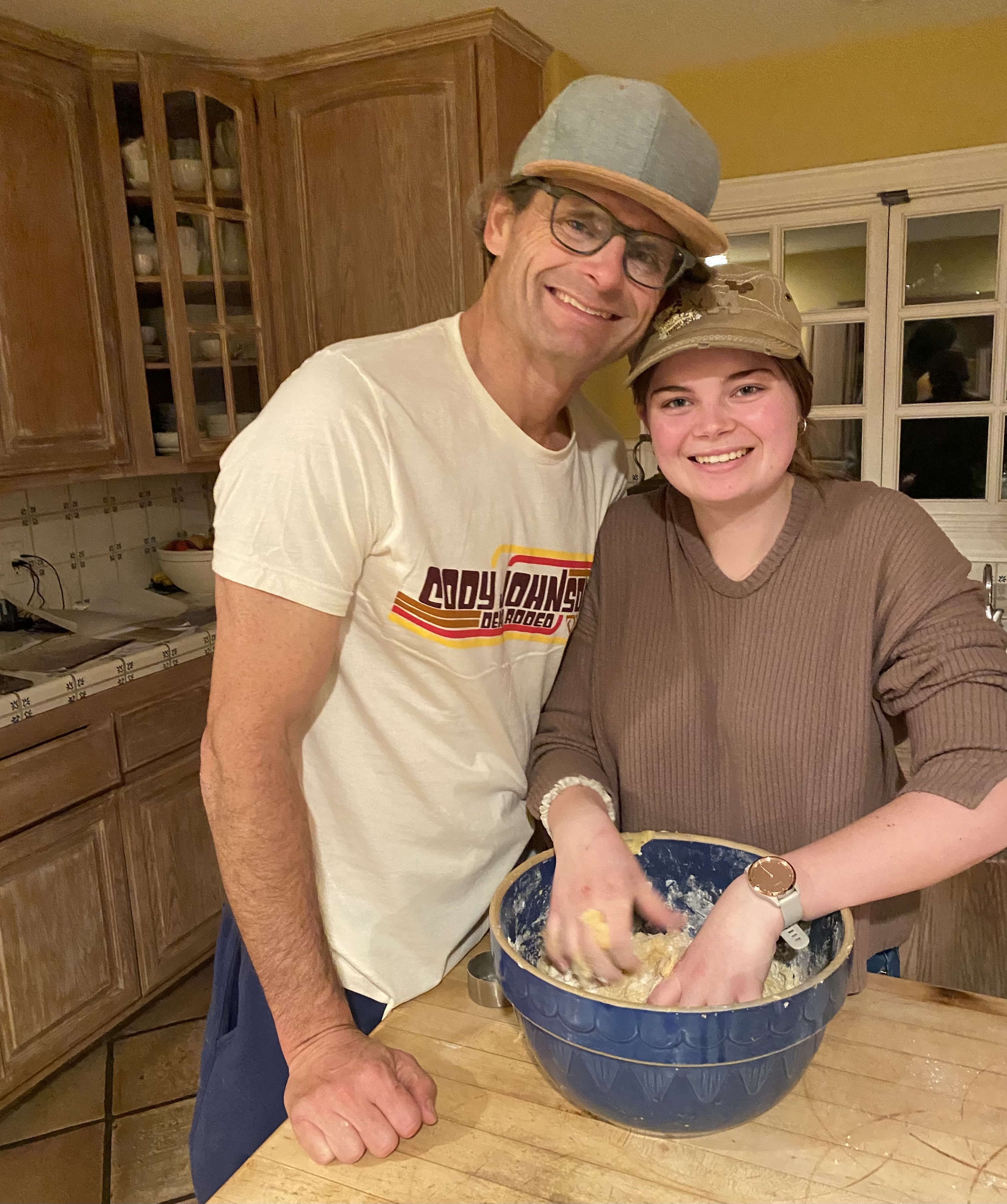 Hilliard and daughter cooking