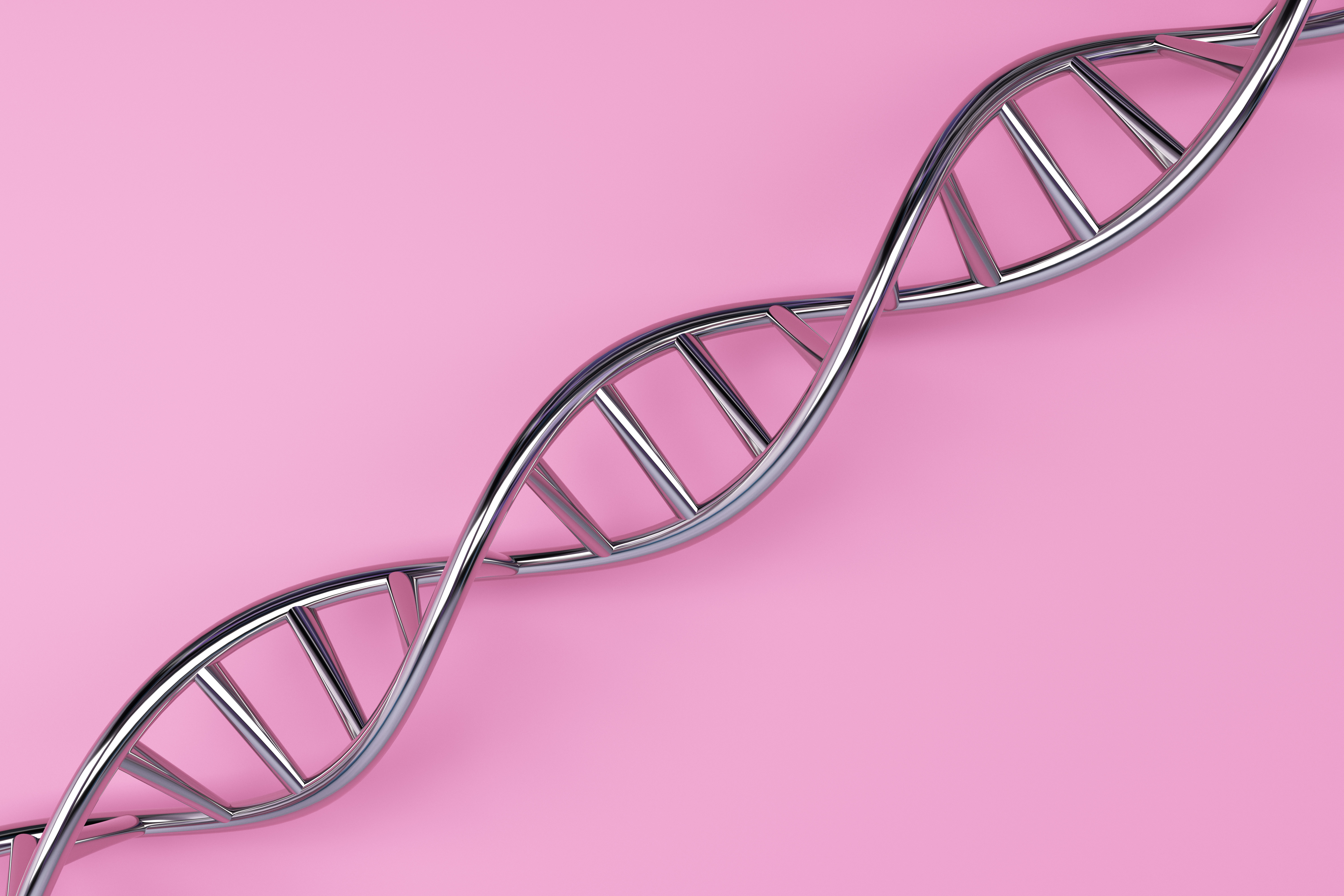 Silver DNA on pink background