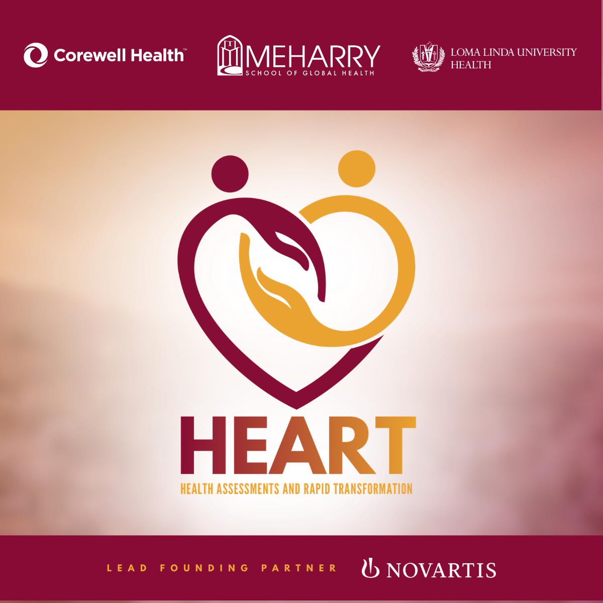 graphic for the heart initiative with a gold and burgundy heart