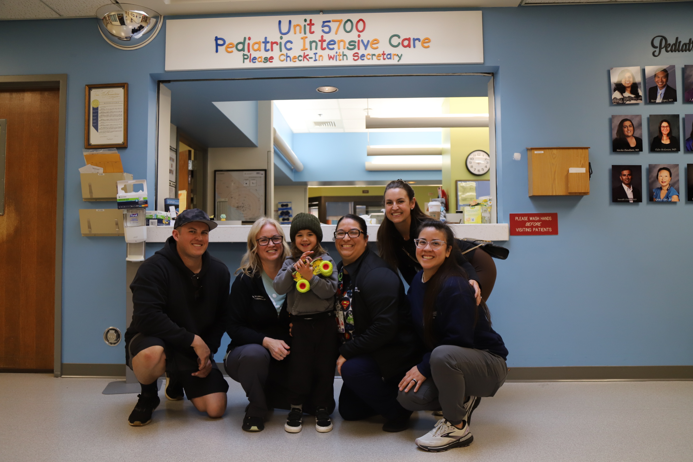 Stetson and parents reunite with PICU staff