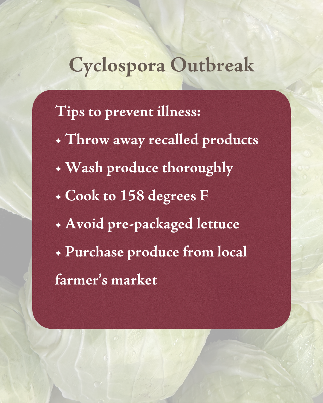 text on screen graphic outlining tips to prevent illness