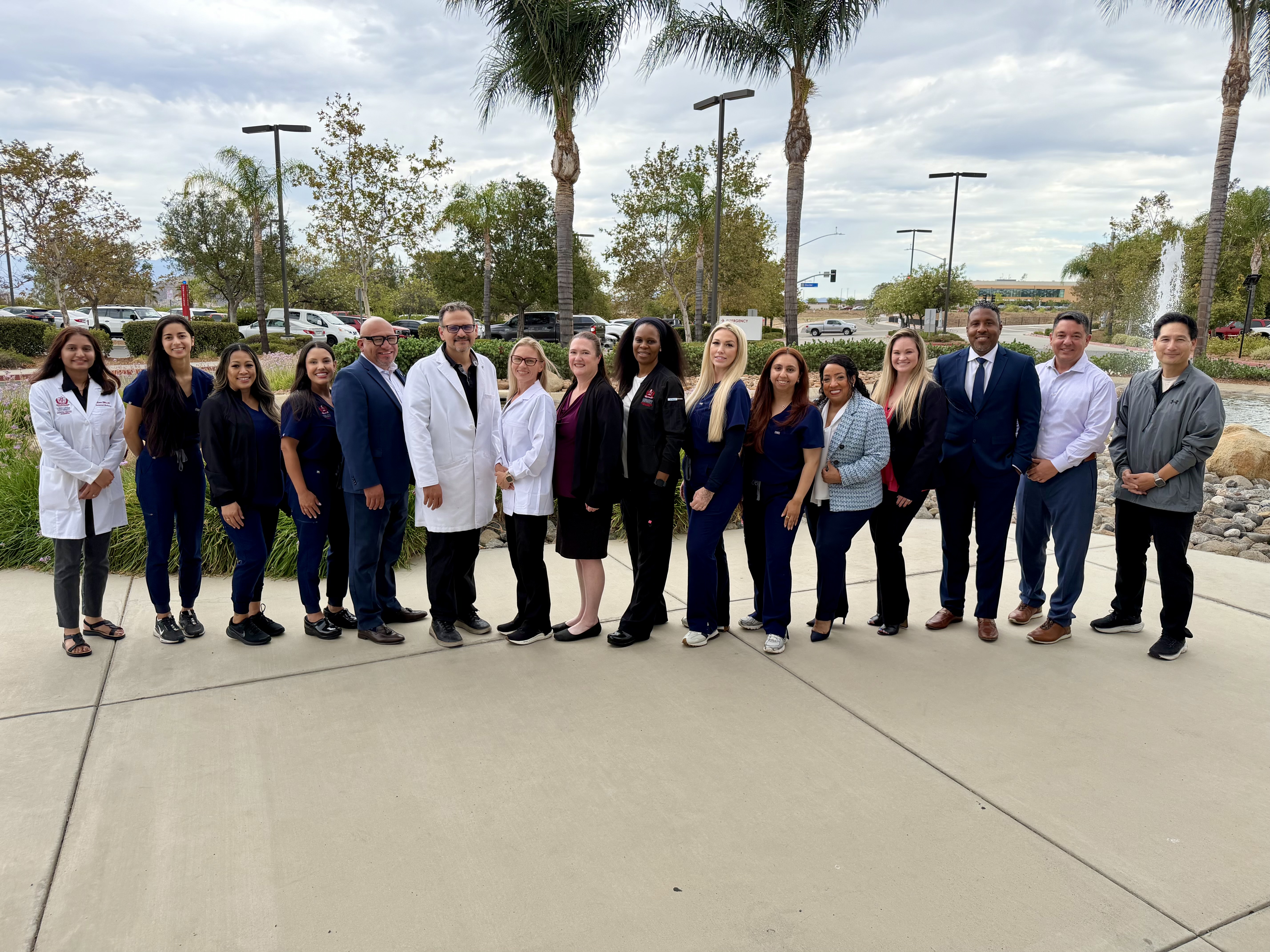 Team members from LLUMC Murrieta behind the recognition