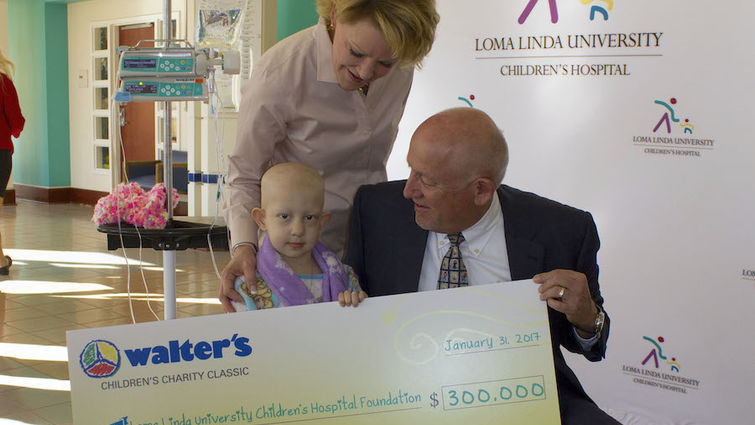LLUCH patient, Angie, 3, is just one of many children who will benefit from the $300,000 donated by Walter’s Children’s Charity Classic to the hospital. WCCC founders, Steve and Cathy Kienle have been long time supporters of LLUCH.
