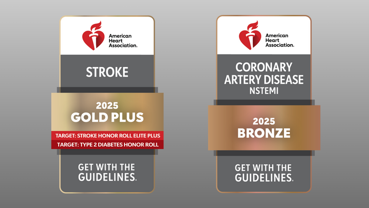 American Heart Association badges for Get With the Guidelines awards