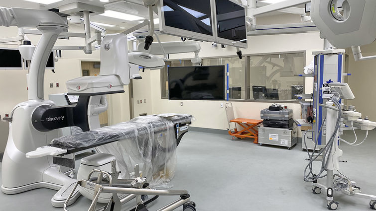 One of two hybrid operating rooms that will open in the new surgical center. Future surgery center