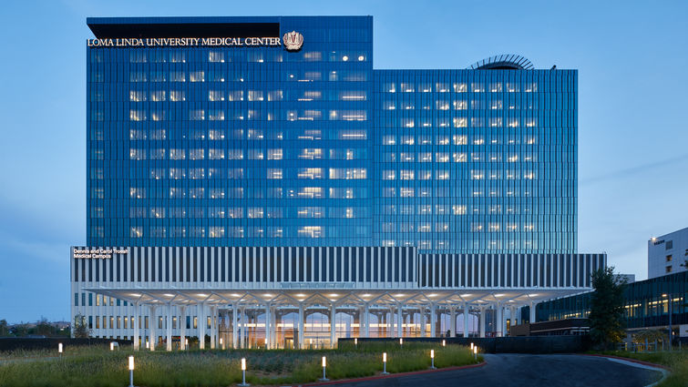 evening shot of new medical center