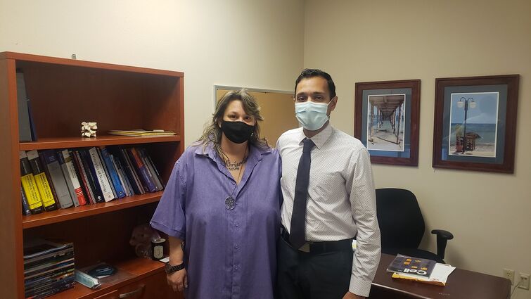From left: Deborah Horelle, and Dr. Anish Sen