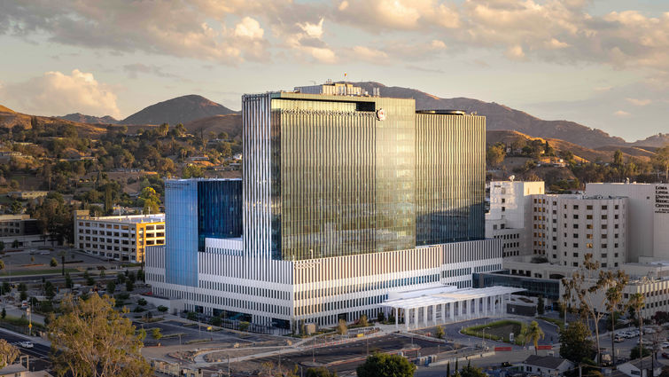 Exterior of the Dennis and Carol Troesh Medical Campus towers 