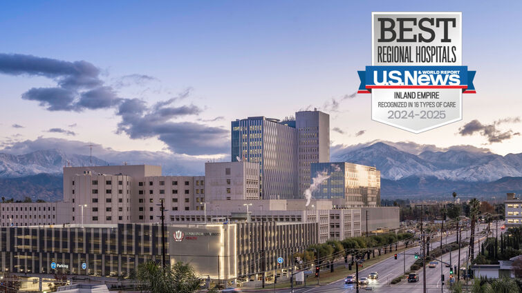Photo of Loma Linda University Health Troesh Medical Campus with Best Regional Hospitals badge from US News and World Report
