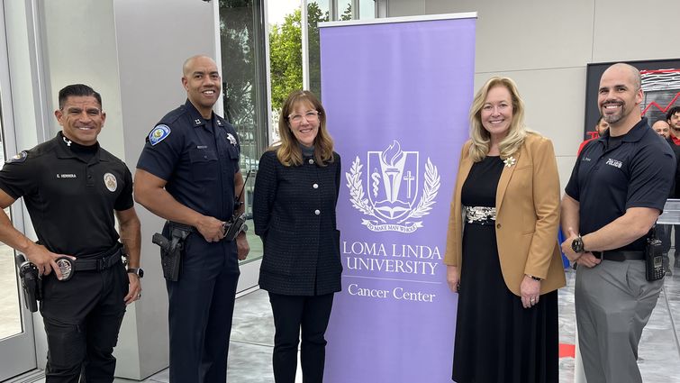 Loma Linda University Health leaders and local law enforcement celebrated their partnership and month-long fundraising initiative at the No-Shave November closing ceremony on November 30.