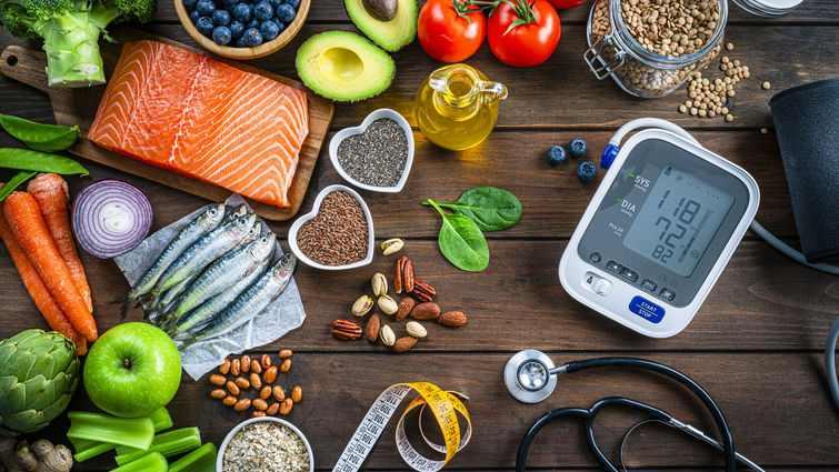 Healthy eating and blood pressure control - stock photo