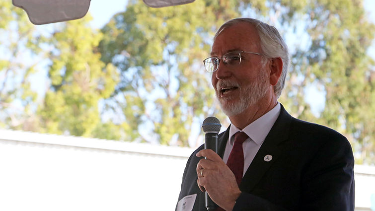 Richard Chinnock, MD, medical director of Loma Linda University Children's Hospital, addressing attendees at the Inland Empire Autism Assessment Center of Excellence grand opening. The event took place on Friday, January 6. Richard Chinnock, MD