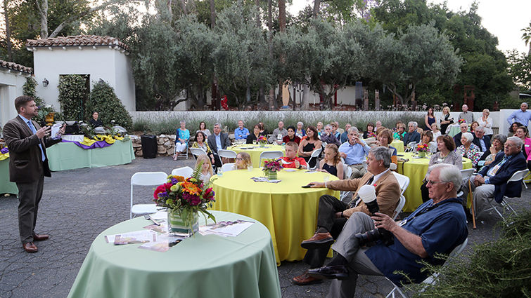 Adrian Lavery, MD, MPH, director of the neonatology fellowship training program at Loma Linda University Children’s Hospital, addressed attendees at the 7th annual Jazz in the Garden fundraising event.
