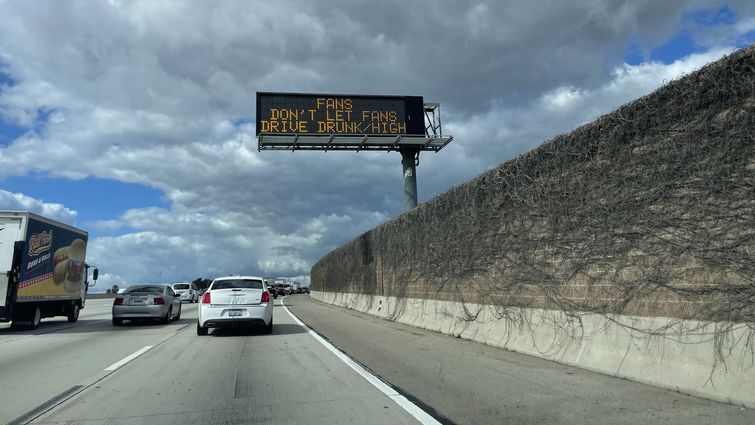 electronic sign on the freeway