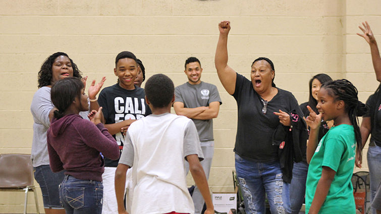 All ages came together from the neighborhood to enjoy a family night that also allowed the community members to grow better acquainted with the students of Loma Linda University who are working with them to reduce youth incarceration.