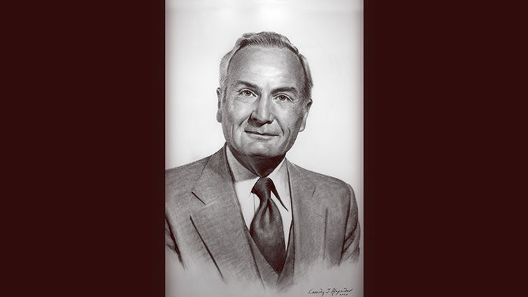 Jack Provonsha, shown in the portrait drawing above by Cassidy Alexander (2000), led in the bioethical discussions about the Baby Fae case.