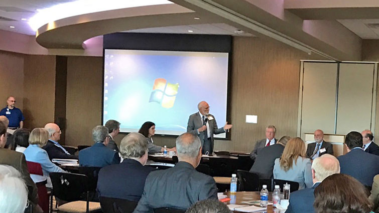 Dr. Gerald Winslow speaks at the Adventist Bioethics Conference, during which the Adventist health systems in the U.S. inaugurated the Adventist Bioethics Consortium. Winslow, director of the LLU Center for Christian Bioethics, is coordinating the group.