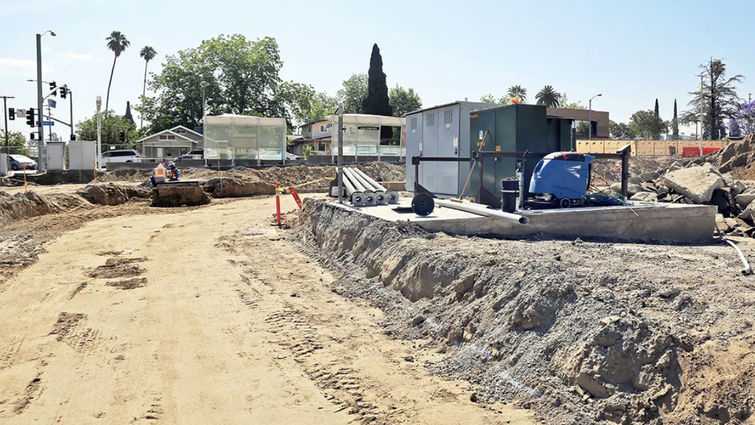 Grading the new access road that surrounds the Troesh Medical Campus.