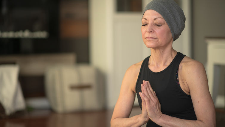 woman doing yoga