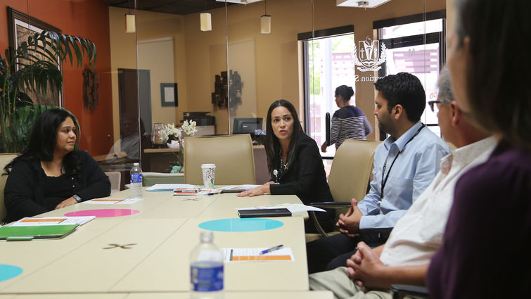 Nellie Leon, DrPH, MPH, assistant clinical professor at the School of Public Health, spoke to the 2017 Community Health Development Initiative awardees at Loma Linda University Health on June 22.