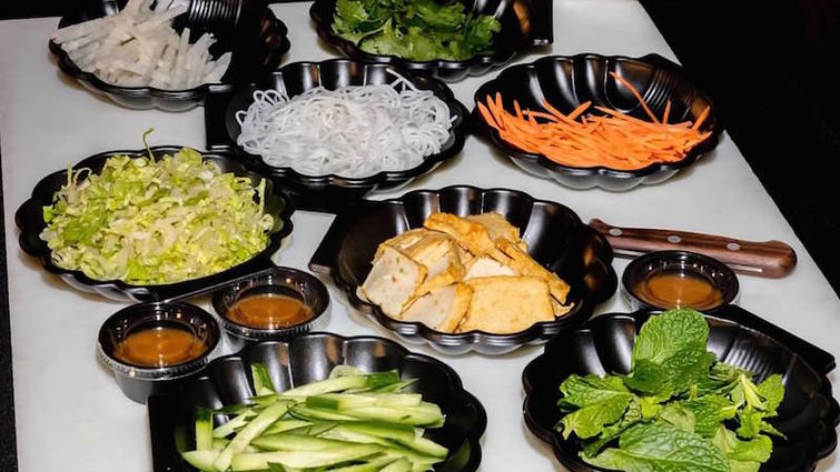 The food was prepped for Tom Ka Tofu soup, the first dish demoed during the 17th annual Dishes for Wishes.