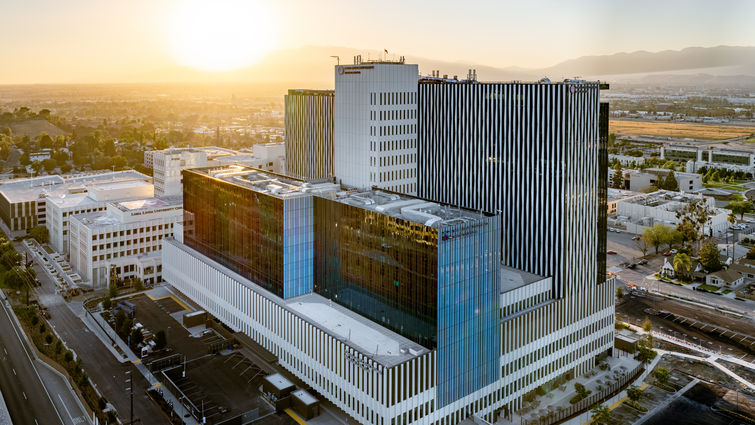 Elevated shot of Dennis and Carol Troesh Medical Campus.