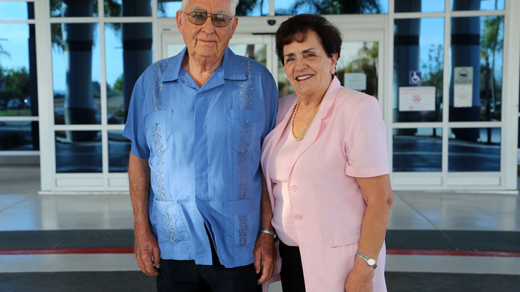 Ernie and Carmela Loelkes are grateful for the firemen, paramedics and staff members of Loma Linda University Hospital-Murrieta who saved her life.