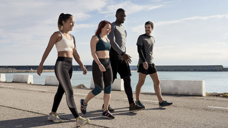 People walking to exercise