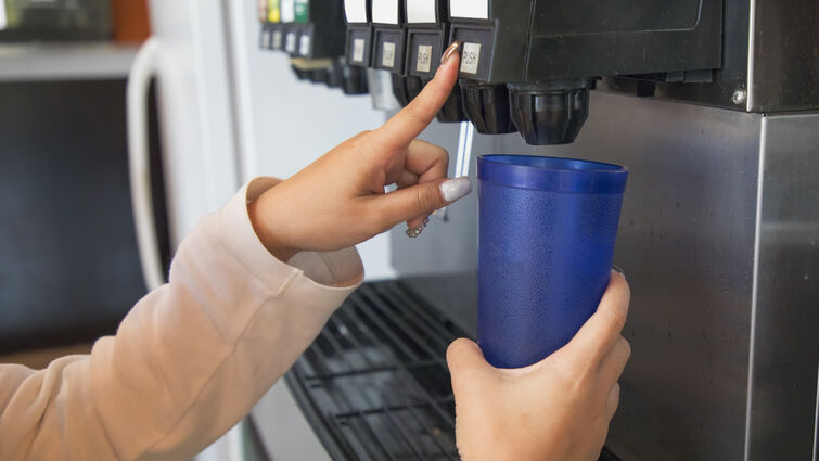 Water dispenser in a restaurant.