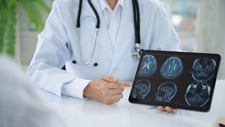Doctor discussing Parkinson's treatment options