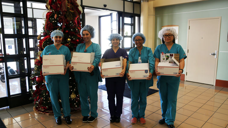 Loma Linda University Medical Center Operating Room department staff sponsored eight ‘Give to a Giver’ boxes.