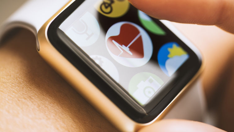 close-up of watch on person's wrist