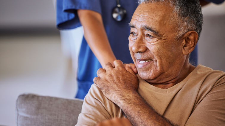 Senior patient with nurse