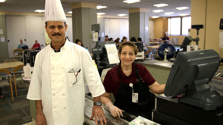 Iaed and Ginan Amen proudly serve the patients, visitors, and employees of Loma Linda University Health where Iaed works as a cook and baker, and Ginan as a cashier. Iaed and Ginan Amen.