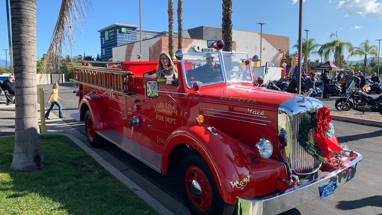 big red fire engine