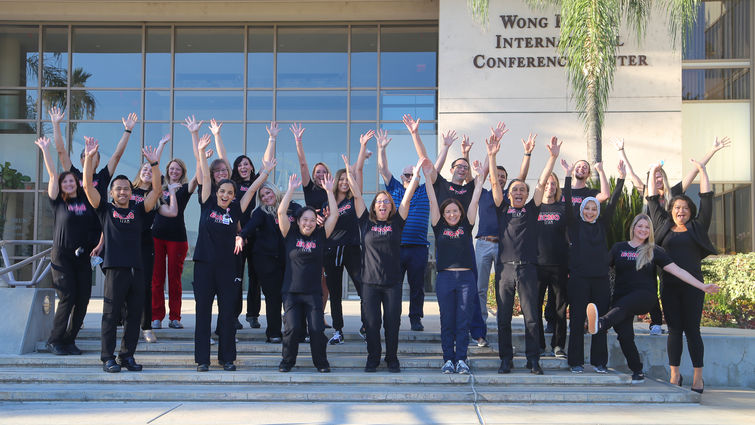 ECMO team jumping for joy