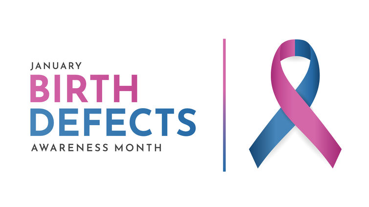 Birth Defects Awareness Month card, January. Vector illustration.