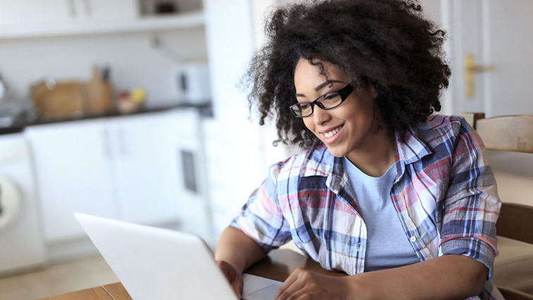 A student takes an online class through Loma Linda University School of Allied Health Professions.