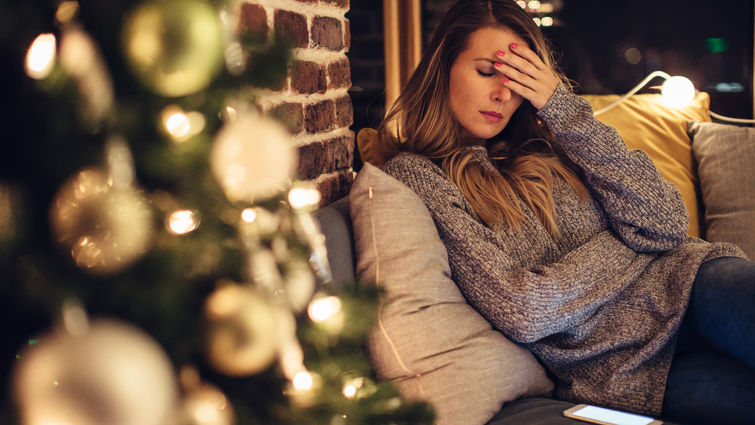 Difficult emotions during the holidays. Christmas Depression