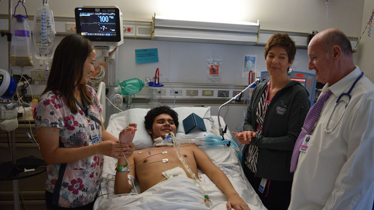 Leo in the hospital at LLUMC