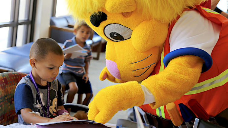 Photos: Mascots visit Memorial Children's Hospital