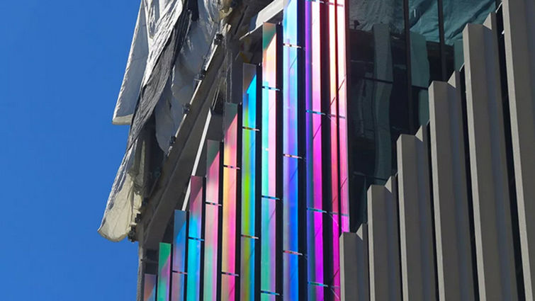 Children's Hospital colored glass exterior Children's Hospital colored glass exterior