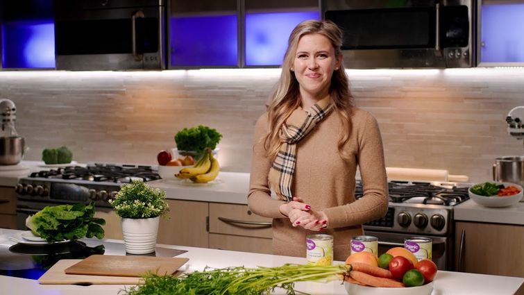 Balancing your plate with different food groups is just one of several ways registered dietitian Sarah Sorensen recommends maintaining a heart-healthy diet. Dietician creating a heart-healthy meal
