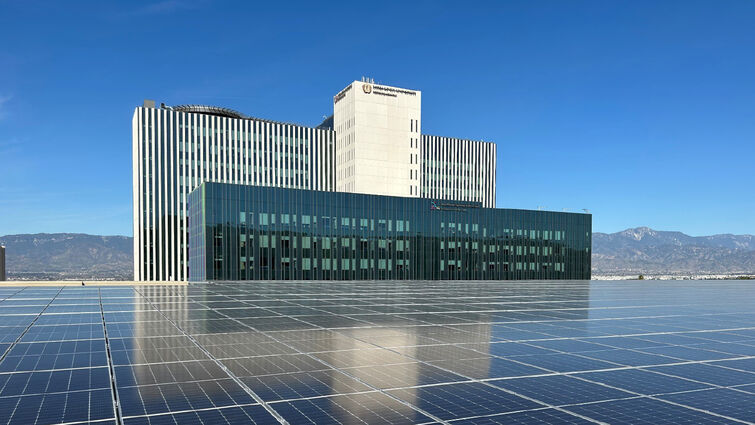 New solar panel array will provide power to Faculty Medical Clinics office building. New solar panel array will provide power to Faculty Medical Clinics office building.