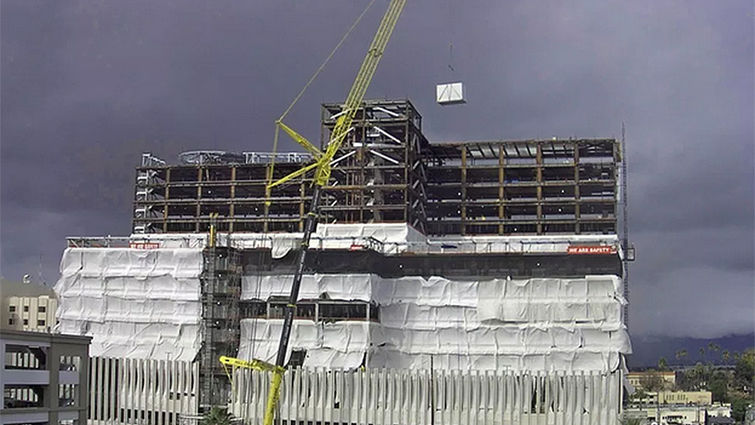 Installing HVAC units into the new Medical Center