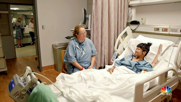 Altruistic donor Tracey Newton, left, meets the recipient of her kidney, Asia Khem. The touching moment was featured on NBC Nightly News, Thursday, April 26.