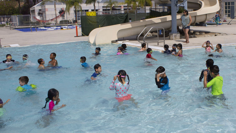 Loma Linda Academy first graders enjoy a pool party at Drayson Center, where proper water safety is demonstrated Loma Linda Academy first graders enjoy a pool party at Drayson Center, where proper water safety is demonstrated