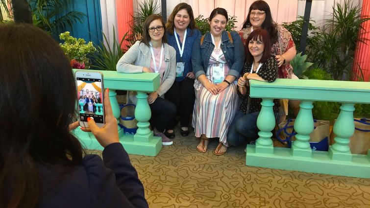 Women's Conference 2019 Conference attendees enjoyed bright, floral photo opportunities with friends.